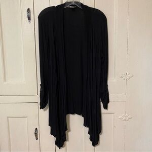 Motherhood Maternity Rolled Sleeve Sharkbite Open Cardigan Black Size Large